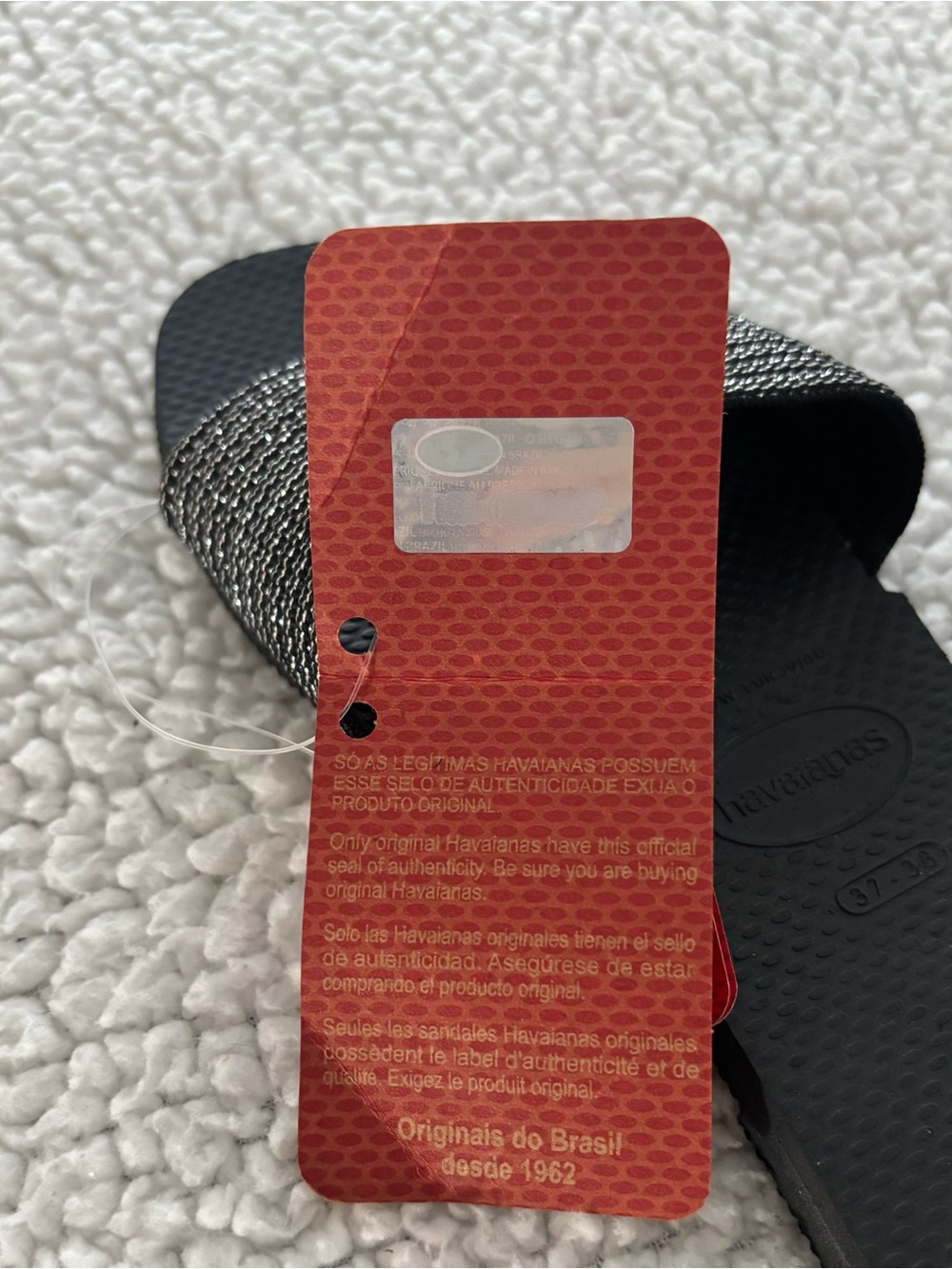 Havaianas Slides Size 37/38. Black/Silver. Brand New. With Tags - Picture 6 of 10